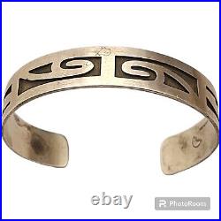 Native American, Navajo sterling silver wave design cuff bracelet- Joe Tortalita