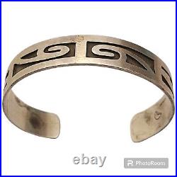 Native American, Navajo sterling silver wave design cuff bracelet- Joe Tortalita