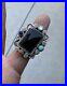 Native American Onyx Turquoise Sterling Silver Ring Navajo Zuni Hopi Jewelry