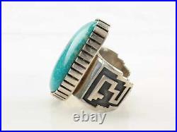 Native American Ring Waterweb Turquoise Overlay Sterling Silver Size 6 1/2