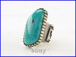 Native American Ring Waterweb Turquoise Overlay Sterling Silver Size 6 1/2