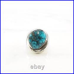 Native American Silver Ring Spiderweb Turquoise Sterling Size 8 1/4