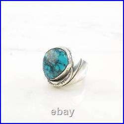 Native American Silver Ring Spiderweb Turquoise Sterling Size 8 1/4