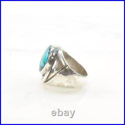 Native American Silver Ring Spiderweb Turquoise Sterling Size 8 1/4