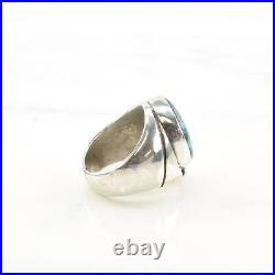 Native American Silver Ring Spiderweb Turquoise Sterling Size 8 1/4