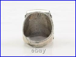 Native American Silver Ring Turquoise Inlay Sterling