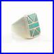 Native American Silver Ring Turquoise Inlay Sterling Blue Size 11