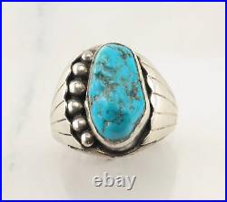 Native American Silver Ring Turquoise Sterling Size 12 1/4