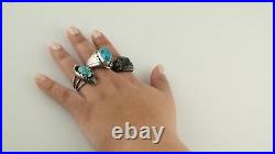 Native American Silver Ring Turquoise Sterling Size 12 1/4