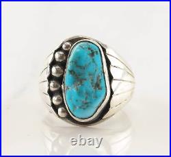 Native American Silver Ring Turquoise Sterling Size 12 1/4