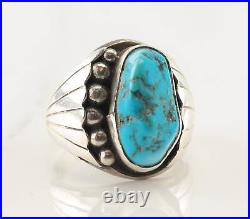 Native American Silver Ring Turquoise Sterling Size 12 1/4