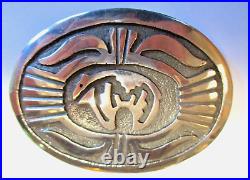 Native American Sterling Silver Bear/Oso Belt Buckle signed