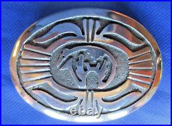 Native American Sterling Silver Bear/Oso Belt Buckle signed