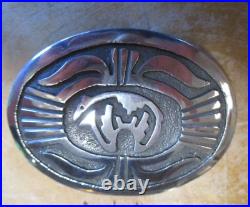 Native American Sterling Silver Bear/Oso Belt Buckle signed