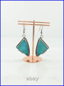 Native American Sterling Silver Blue Turquoise Earrings Dangle