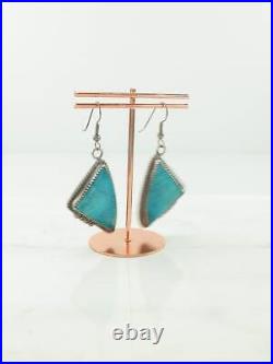 Native American Sterling Silver Blue Turquoise Earrings Dangle