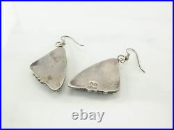 Native American Sterling Silver Blue Turquoise Earrings Dangle