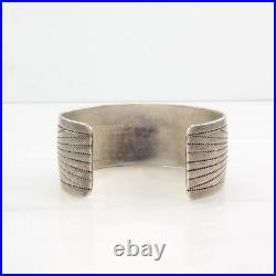 Native American Sterling Silver Cuff Bracelet 14K Gold Accent Storyteller