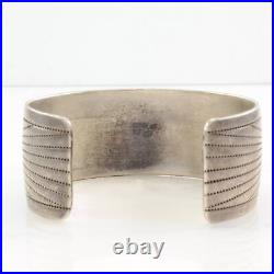 Native American Sterling Silver Cuff Bracelet 14K Gold Accent Storyteller