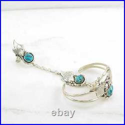 Native American Sterling Silver Cuff Bracelet Blue Turquoise Ring