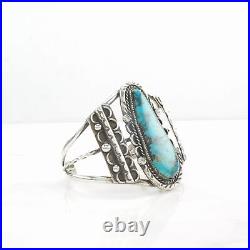 Native American Sterling Silver Cuff Bracelet Nacorazi, Turquoise Scallop