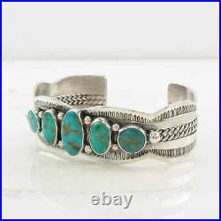 Native American Sterling Silver Cuff Bracelet Turquoise