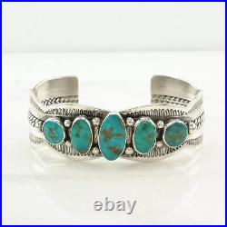 Native American Sterling Silver Cuff Bracelet Turquoise