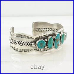 Native American Sterling Silver Cuff Bracelet Turquoise