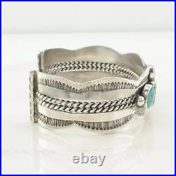 Native American Sterling Silver Cuff Bracelet Turquoise