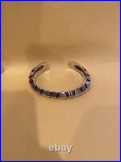 Native American Sterling Silver Jasper Style Cuff Bracelet 7.5 48grams Weight