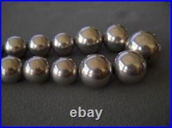 Native American Sterling Silver Round Navajo Pearls Bead Necklace 19 115g