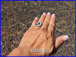 Native American Sterling Silver Turquoise Ring Handcrafted Southwest Jewelry