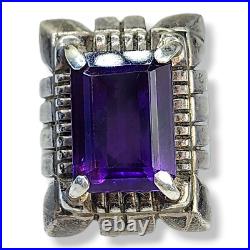 Native American Sterling Silver Vintage Navajo Mark Yazzie Amethyst Ring SZ 6.5