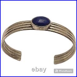 Native American Tommie Charlie Navajo Sterling Silver Lapis Lazuli Bracelet