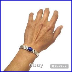 Native American Tommie Charlie Navajo Sterling Silver Lapis Lazuli Bracelet