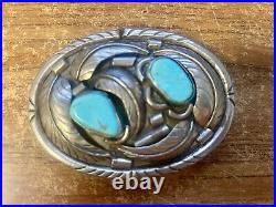 Native American Turquoise Sterling Belt Buckle