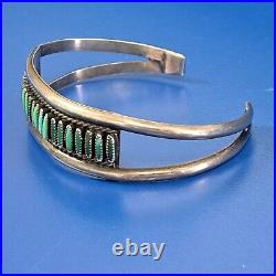 Native American Zuni Sterling Silver Turquoise Cuff Bracelet Sz 6.75