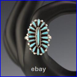 Native American Zuni Sterling Silver & Turquoise Ring By Judy Wallace