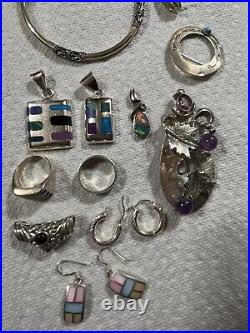 Native American and Sterling Silver Lot Of 12 Items