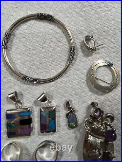 Native American and Sterling Silver Lot Of 12 Items