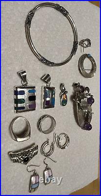 Native American and Sterling Silver Lot Of 12 Items