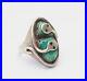 Native American sterling silver turquoise snakes ring sz 12 Gilbert Calavazza