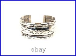 Navajo 5 Row Native American Tooled Sterling Silver 925 Cuff Bracelet Pre-Loved