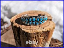 Navajo Bracelet Cluster Turquoise Jewelry Sterling Silver Native American Sz 6.5