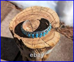 Navajo Bracelet Cluster Turquoise Jewelry Sterling Silver Native American Sz 6.5