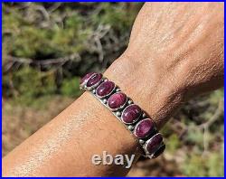 Navajo Bracelet Native American Purple Spiny NA Jewelry Sterling Silver sz 7 Tso