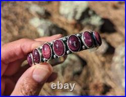 Navajo Bracelet Native American Purple Spiny NA Jewelry Sterling Silver sz 7 Tso