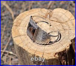 Navajo Bracelet Sterling Petrified Wood Women size 6 Native Jewelry NA Signed