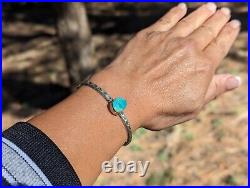 Navajo Bracelet Turquoise Mtn Sterling Silver Native American Jewelry Sz 6.5in