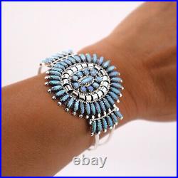 Navajo Bracelets Authentic Native American Sterling Silver Opal sz 6.5in